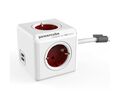 Allocacoc® PowerCube | Extended USB| Πολύπριζο 4 θέσεων & 2 USB – Κόκκινο – 1406RD/DEEUPC