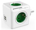 Allocacoc® PowerCube |Original USB| Πολύπριζο 4 θέσεων & 2 USB – Πράσινο – 1202GN/DEOUPC