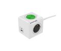 Allocacoc® PowerCube |Extended USB A+C+Wireless Charger| Πολύπριζο 4 θέσεων & 1xUSB/1xUSB-C με ασύρματο φορτιστή - Γκρι - 11092/DEPEWL