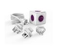 Allocacoc® PowerCube |ReWirable| Πολύπριζο 4 θέσεων & 3x plugs + IEC EU καλώδιο Μωβ - 1801/DERW3P