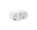 Tellur Smart WiFi AC Dual Plug Διπλή Εξωτερική Πρίζα Ρεύματος WiFi με Ένδειξη ενεργειακής κατανάλωσης σε λευκό χρώμα