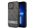 Guess "4G Logo Collection" Printed Stripe Θήκη προστασίας από δερματίνη – iPhone 13 Pro (Γκρι/Μαύρη)