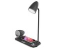 Tellur Nostalgia Wireless Desk Charger Ρετρο φωτιστικό γραφείου, ηχείο και βάση ασύρματης φόρτισης 3 σε 1 με υποστήριξη τεχνολογίας Qi (μαύρη)