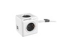 Allocacoc® PowerCube | Extended USB| Πολύπριζο 4 θέσεων & 2 USB – Γκρι – 1402GY/DEEUPC