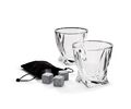 The Source Twisted Glasses With Stone - Σετ 2 ποτήρια και κομψή θήκη Με 4 κύβους πάγου από πέτρα