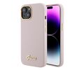 Guess “Vintage Script Gold Logo Collection” Σκληρή Θήκη προστασίας από σιλικόνη – Apple iPhone 15 (Ροζ  – GUHCP15SSMBSLP)