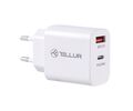 Tellur PDHC101 Φορτιστής δύο θυρών 38W PD (PD20W + QC3.0 18W) σε λευκό χρώμα (TLL151381)