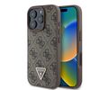 Guess “4G Triangle Strass Collection ” Hard Case Θήκη προστασίας από δερματίνη– iPhone 16 Pro Max (Καφέ – GUHCP16XP4TDPW)