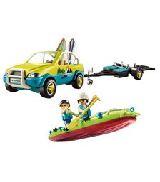 PLAYMOBIL Family Fun Αυτοκίνητο με ανοιχτή οροφή και κανό 70436