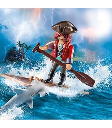 PLAYMOBIL Πειρατής με σχεδία και σφυροκέφαλος καρχαρίας 70598