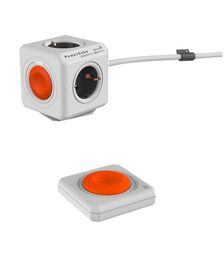 Allocacoc® PowerCube |Extended Remote Single| Τηλεχειριζόμενο Πολύπριζο 4 θέσεων – Πορτοκαλί – 1513/EUEXRM