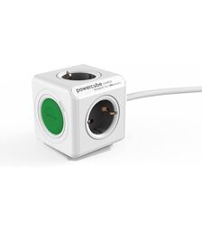 Allocacoc® PowerCube |Extended Switch| Πολύπριζο 4 θέσεων με διακόπτη On/Off - Πράσινο - 1301/DEEXSW