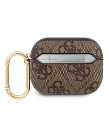 Guess Script Metal Logo Collection Θήκη προστασίας από δερματίνη για Apple Airpods Pro (Καφε)