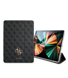 Guess 4G Logo Saffiano Collection Book Cover Θήκη κατάλληλη για Apple iPad Pro 2021 11" (Space Grey - GUIC11G4GFGR)