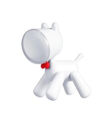 Designnest® PuppyLamp |Janpim| Επιτραπέζια λάμπα αστείο κουτάβι με διακόπτη στη ουρά του (λευκό)
