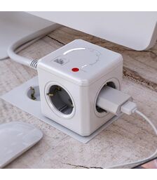 Allocacoc® PowerCube |Original WiFi| Πολύπριζο 4 θέσεων - Γκρι - 9610/DEORWF
