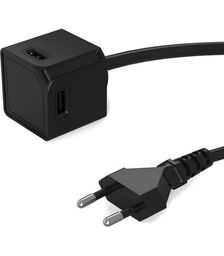 Allocacoc® PowerCube |USBcube Extended USB A| Πολύπριζο 4 θέσεων USB-A - Μαύρο - 10464BK/EUEUMC