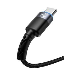 Tellur data cable USB to Type-C with LED light, 1.2m, black