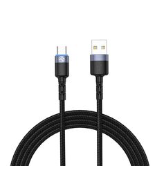 Tellur data cable USB to Type-C with LED light, 1.2m, black