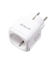 Tellur Smart WiFi AC Εξωτερική Πρίζα Ρεύματος WiFi με Ένδειξη ενεργειακής κατανάλωσης σε λευκό χρώμα