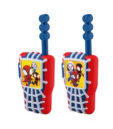 eKids Spiderman Walkie Talkies για παιδιά & ενήλικες με ενσωματωμένο μεγάφωνο και εμβέλεια 150 μέτρων (SA-207) (Μπλε/Κόκκινο)