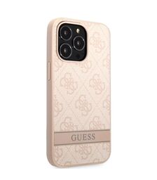 Guess "4G Logo Collection" Printed Stripe Θήκη προστασίας από δερματίνη – iPhone 13 Pro (Ροζ)