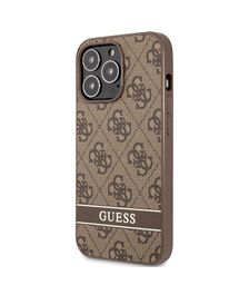 Guess "4G Logo Collection" Printed Stripe Θήκη προστασίας από δερματίνη – iPhone 13 Pro (Καφέ)