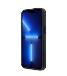 Guess "Small 4G Logo Collection" Hard Case Saffiano Leather Θήκη προστασίας από δερματίνη – iPhone 13 Pro (Μαύρη)