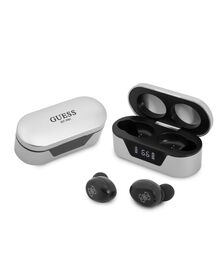 Guess Bluetooth Stereo Headset 5.0 True Wireless Ασύρματα Ακουστικά & θήκη φόρτισης (Silver - GUTWST31EG)