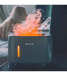Tellur Flame Aroma Diffuser Ηλεκτρονικός υγραντήρας τηλεχειριζόμενος σε σκούρο γκρι χρώμα (TLL441131)
