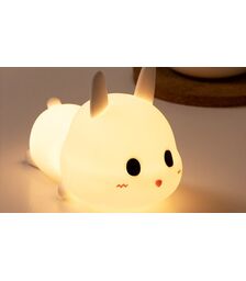 Designnest® Meng Rabbit Night Lamp Κουνελάκι Φωτιστικό νυκτός από μαλακή σιλικόνη με χρονοδιακόπτη