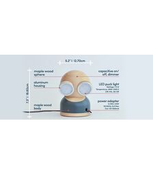Designnest® GoggleLamp |Mr Watt| Επιτραπέζιο Φωτιστικό από ξύλο σφενδάμου και αλουμίνιο με ρύθμιση φωτεινότητας αφής (red/wood)