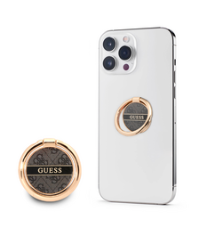 Guess 4G Ring Stand Μοντέρνο Pop Holder για smartphone σε μαύρο/καφέ/χρυσό