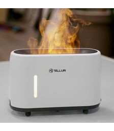 Tellur Flame Aroma Diffuser Ηλεκτρονικός υγραντήρας τηλεχειριζόμενος σε λευκό χρώμα (TLL441121)