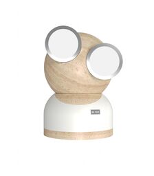 Designnest® GoggleLamp |Mr Watt| Επιτραπέζιο Φωτιστικό από ξύλο σφενδάμου και αλουμίνιο με ρύθμιση φωτεινότητας αφής (white/wood)