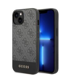 Guess "4G Logo Collection" Printed Stripe Θήκη προστασίας από δερματίνη – iPhone 14 Plus (Γκρι)