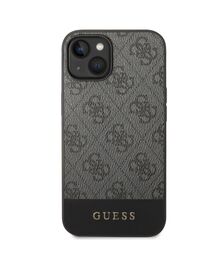 Guess "4G Logo Collection" Printed Stripe Θήκη προστασίας από δερματίνη – iPhone 14 Plus (Γκρι)