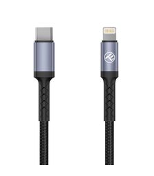 Καλώδιο φόρτισης και δεδομένων 30W Tellur Data Cable USB Type-C σε Lightning - 2 μέτρα σε μαύρο χρώμα
