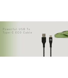 Καλώδιο φόρτισης και δεδομένων Tellur Green Data Cable USB σε USB Type-C – 1 μέτρο σε μαύρο χρώμα