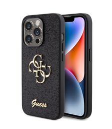 Guess Fixed Glitter 4G Logo Case Θήκη προστασίας από σιλικόνη – iPhone 15 Pro (Black – GUHCP15LHG4SGK)