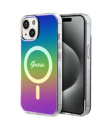 Guess Iridescent Magsafe Case Πολύχρωμη θήκη προστασίας από σκληρό πλαστικό – iPhone 15 (Rainbow Black – GUHMP15SHITSK)