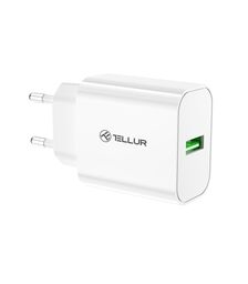 Tellur Οικιακός Φορτιστής USB-A με QuickCharge 3.0 (QC3.0 18W) σε λευκό χρώμα (TLL151401)