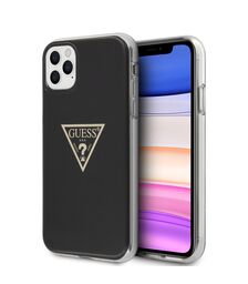 Guess “Metallic Triangle Glitter Logo Collection” Θήκη προστασίας από σιλικόνη – iPhone 11 Pro Max (Black – GUHCN65PCUMPTBK)