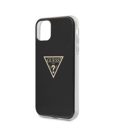 Guess “Metallic Triangle Glitter Logo Collection” Θήκη προστασίας από σιλικόνη – iPhone 11 Pro Max (Black – GUHCN65PCUMPTBK)