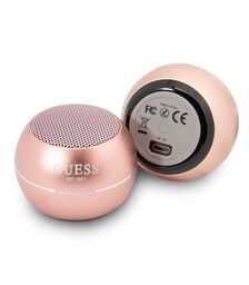 Guess Mini Φορητό Αλουμινένιο Ηχείο Bluetooth 3W με 4 ώρες αυτονομία (ροζ)