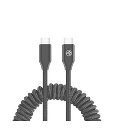 Καλώδιο φόρτισης και δεδομένων Tellur USB-C σε USB-C PD60W – επεκτάσιμο έως 1,8 μέτρα σε μαύρο χρώμα