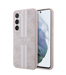 Guess "4G Logo Collection" Samsung Galaxy S23- S911 Printed Stripe - Θηκη Προστασίας απο δερματίνη (Ροζ)