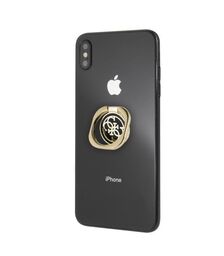 Guess 4G Ring Stand Μοντέρνο Pop Holder για smartphone σε μαύρο/χρυσό