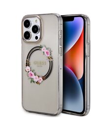 Guess “Flowers Wreath Collection” MagSafe Hard Case Θήκη προστασίας από σκληρό πλαστικό – iPhone 14 Pro Max (Μαύρο – GUHMP14XHFWFCK)