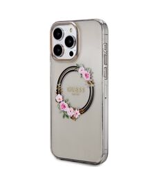 Guess “Flowers Wreath Collection” MagSafe Hard Case Θήκη προστασίας από σκληρό πλαστικό – iPhone 14 Pro Max (Μαύρο – GUHMP14XHFWFCK)
